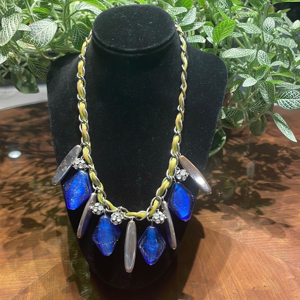 Fashion, fun necklace. Blue and green.